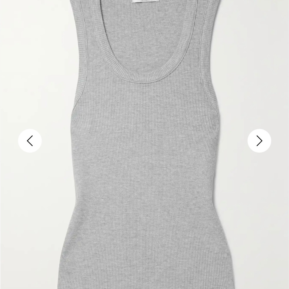Agolde Light Gray Ribbed Tank Top